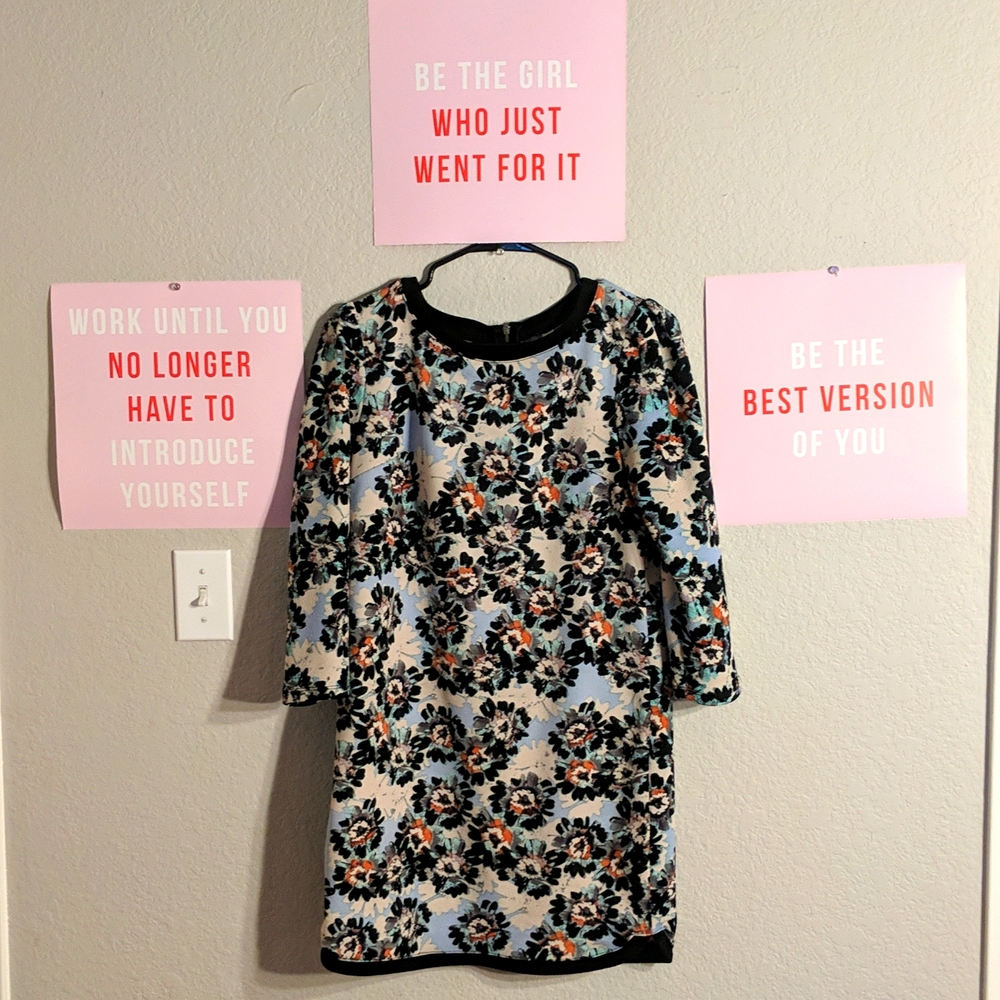 Long sleeve small floral dress from Target's Xhilaration line. Loose fit.